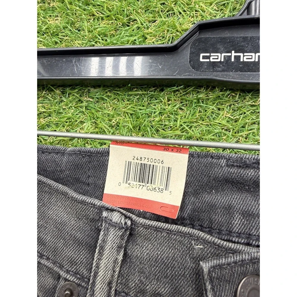 Levis 519 Jeans Mens 30x32 Extreme Skinny Stretch Sits Below Waist Black Denim